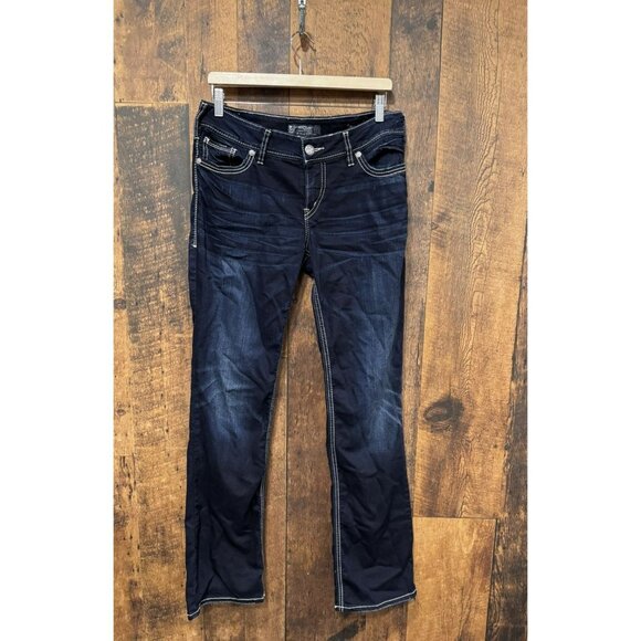 Silver Jeans Denim - Silver Jeans Co Womens Suki Mid Slim Boot Dark Wash Denim 31x33 EUC